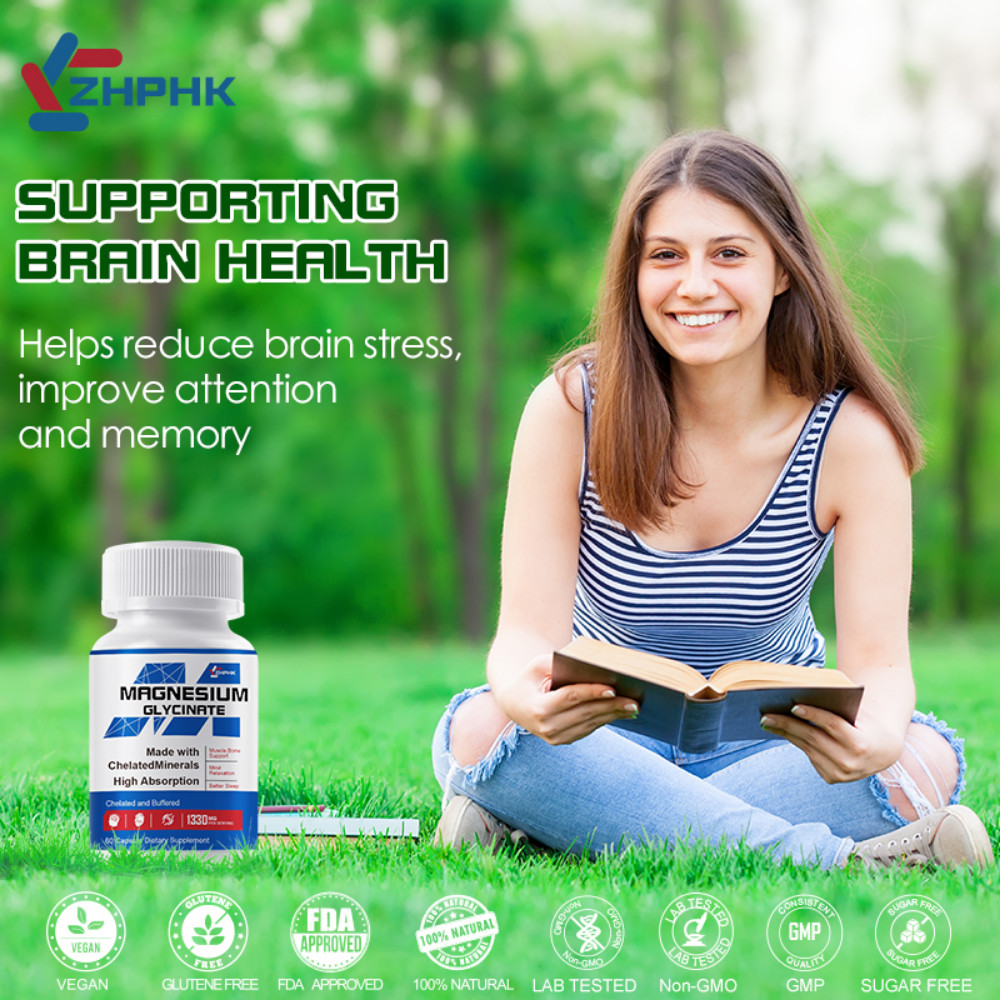 Magnesium Glycinate Capsules Made with Chelatedminerals High Absorption – 1330mg