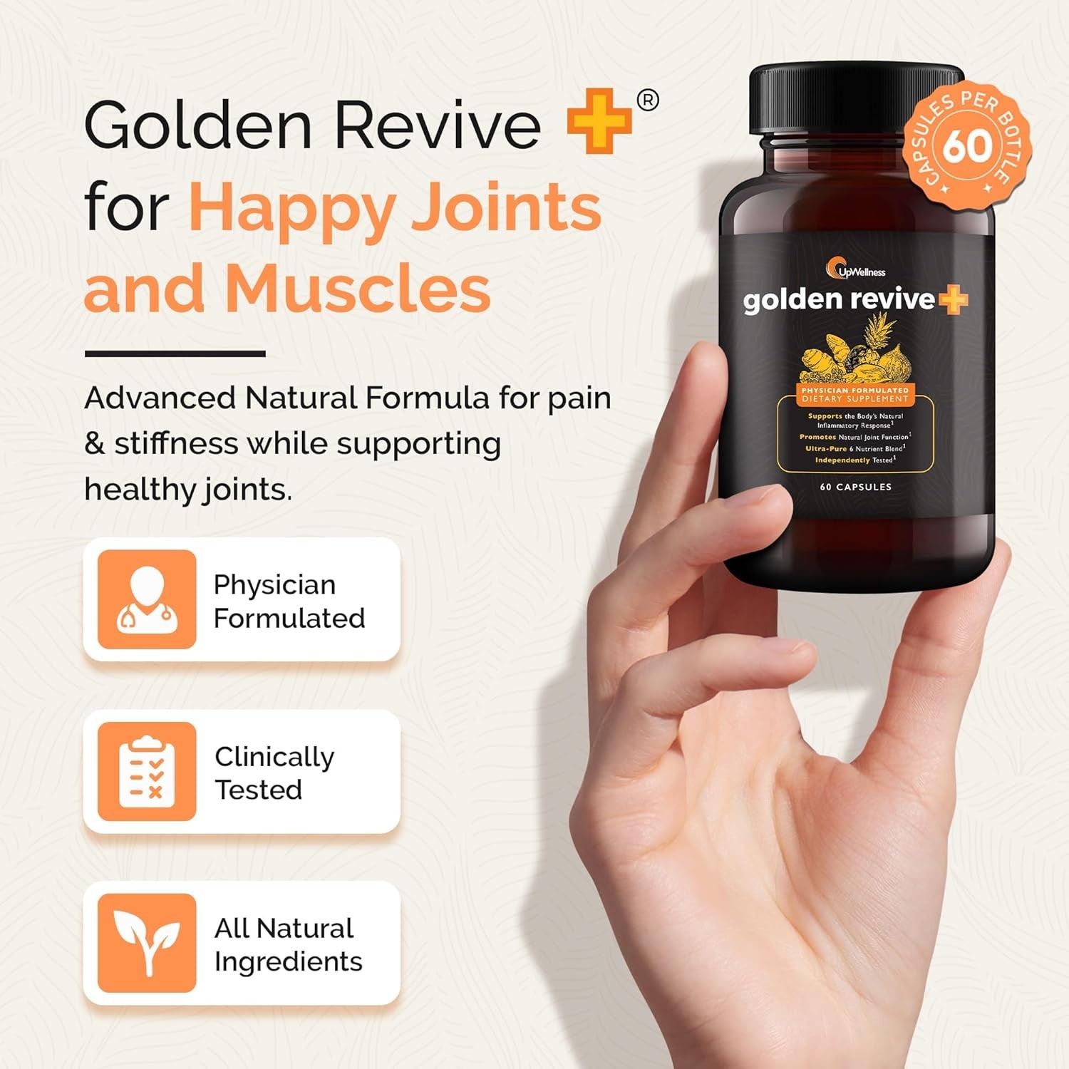 Golden Revive + Joint Support Supplement Featuring 60 Count (Pack of 1)