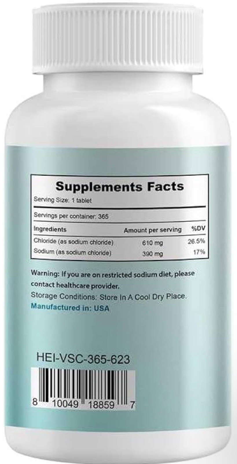 Heivy – Sodium Chloride 1000 MG – Fast Acting Formula Exp 05/2028