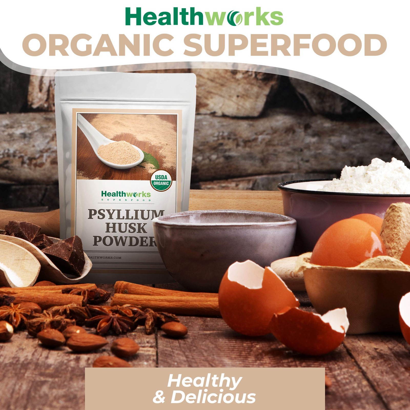 Healthworks Superfoods Organic Psyllium Husk Powder – 32 2 Pound (Pack of 1)