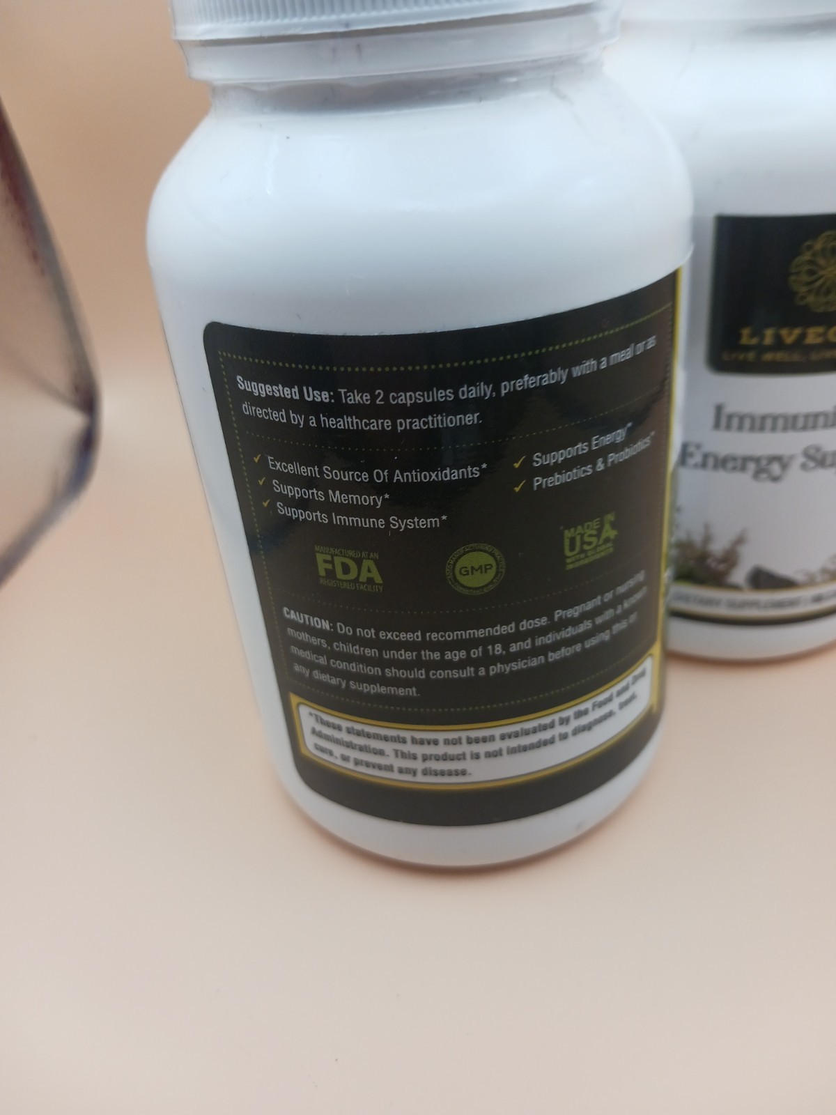 2pk Immunity & Energy Support – Powerful Ingredients – 60 caps Ea. – Exp 09/2027