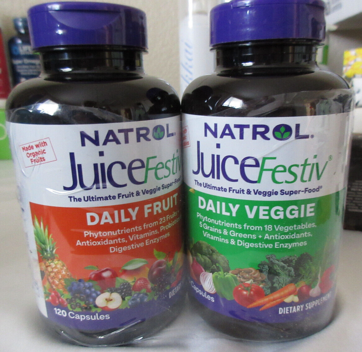 Natrol JuiceFestiv Daily Fruit & Daily Veggie 240ct Total New Sealed EXP 6/25