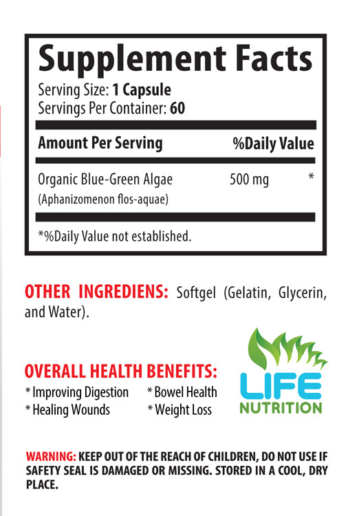 weight loss powder, Organic Blue Green Algae 500mg, energy booster powder 2B