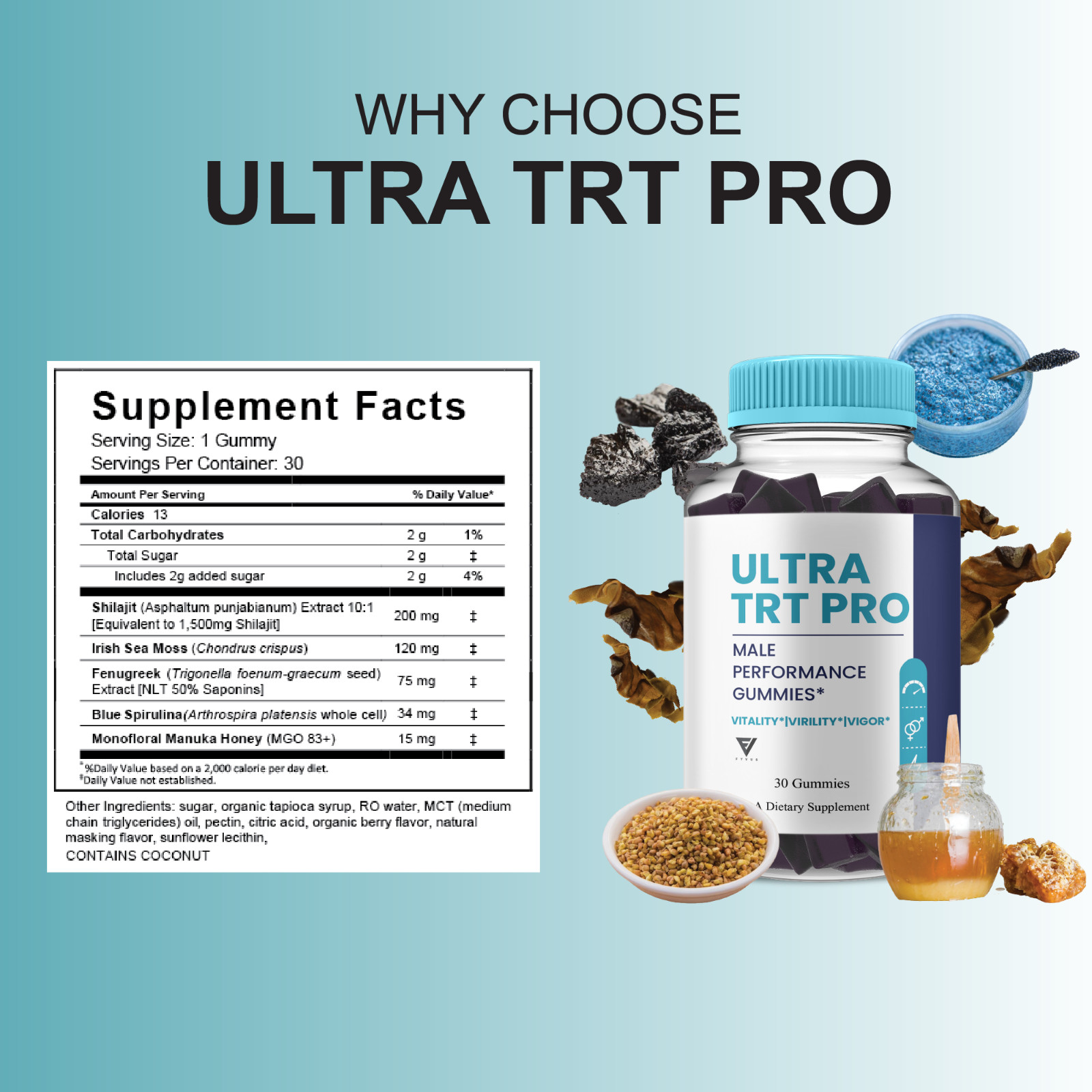 (3 Pack) Ultra TRT Pro Gummies, UltraTRT Pro Mens Supplement (90 Gummies)