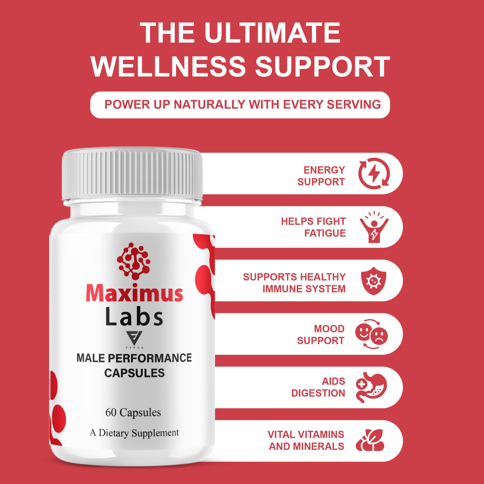 Maximus Labs Male Support Pills, MaximusLabs Supplement (60 Capsules)