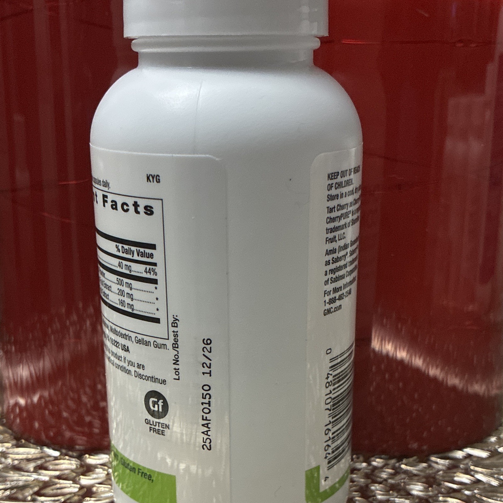 GNC SuperFoods Cherry Complex 90 Vegan Capsules Gluten-Free Non-GMO