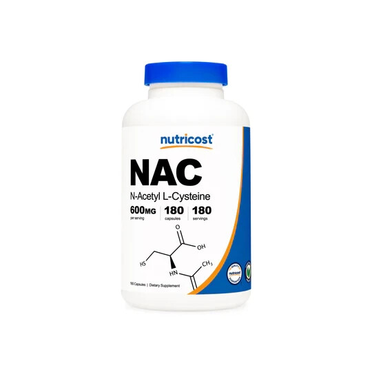 Nutricost N-Acetyl L-Cysteine NAC 600mg, 120caps – Non-GMO – EXP 04/2026
