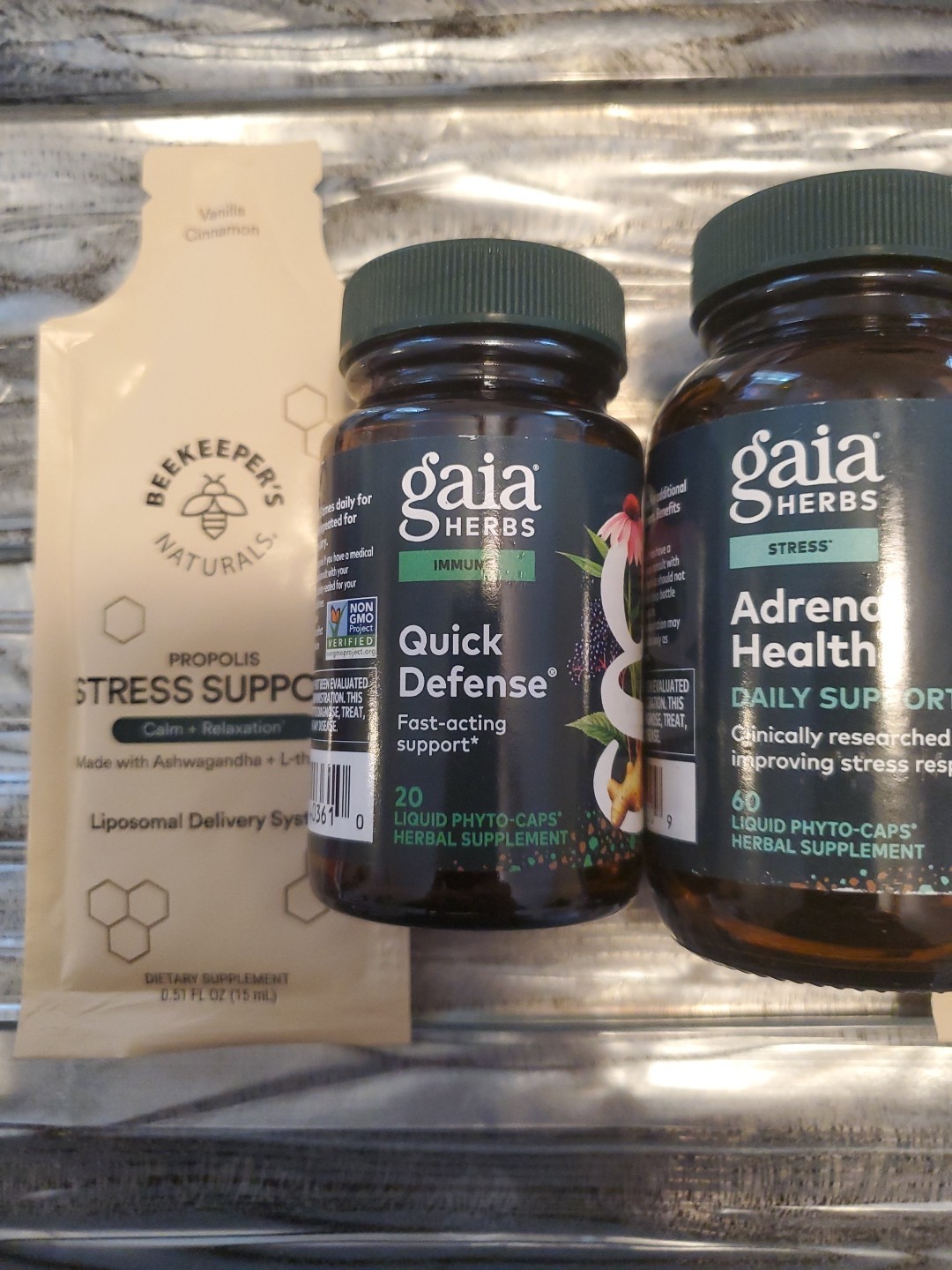 Gaia Herbs Adrenal Health + Quick Defense + 2 FREE $6 Propolis STRESS SUPPORT!