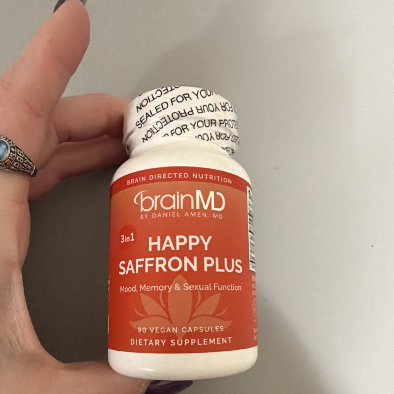 BrainMD Happy Saffron Plus Vegan Capsules 90ct Mood Memory Sexual Function