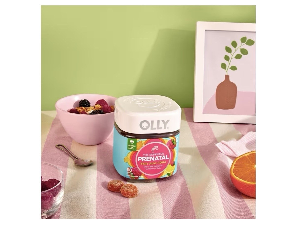 OLLY Essential Prenatal Gummies Folic Acid + DHA Sweet Citrus 60 Gluten Free