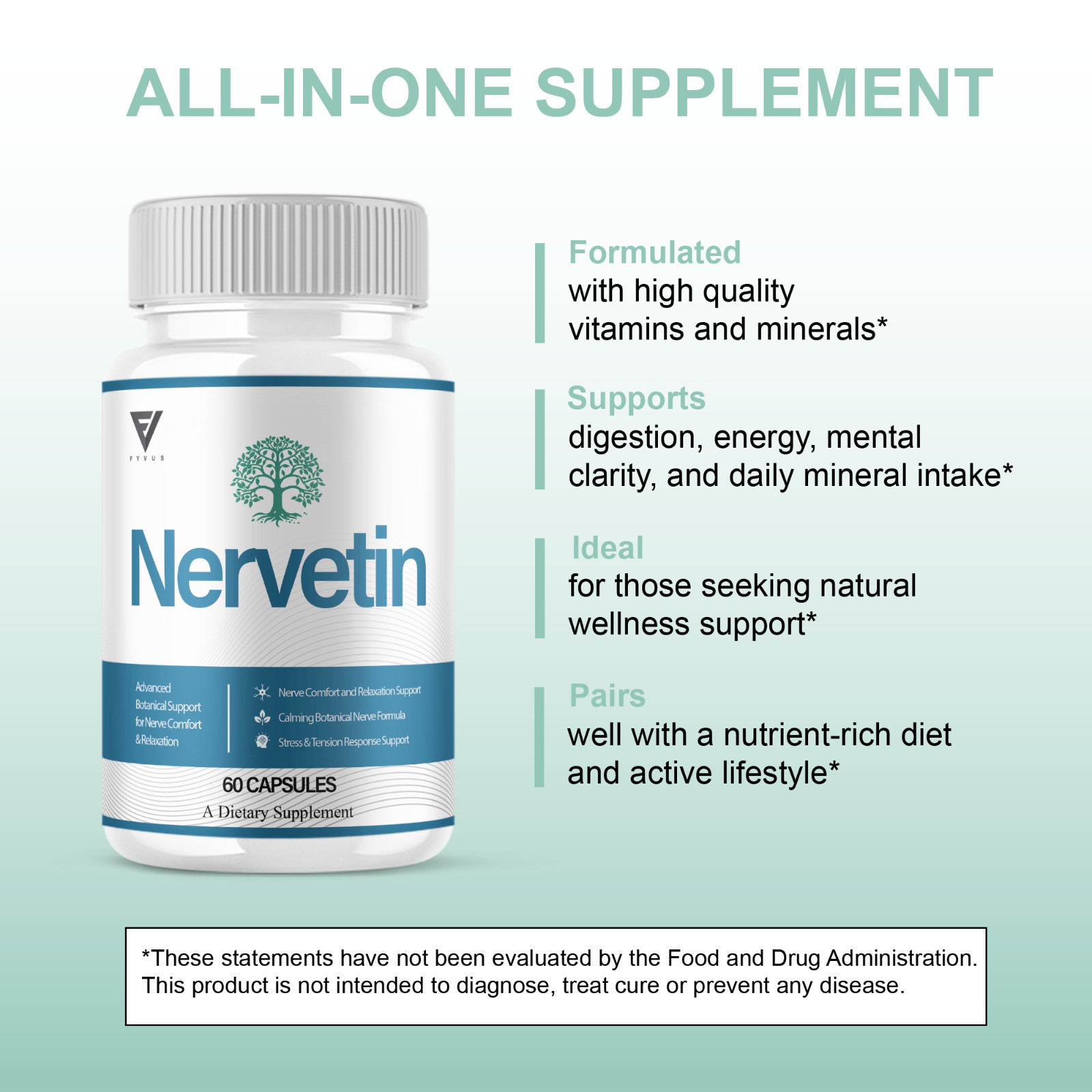 (2 Pack) Nervetin Nootropic Supplement, Nervetin Maximum Strength (120 Capsules)