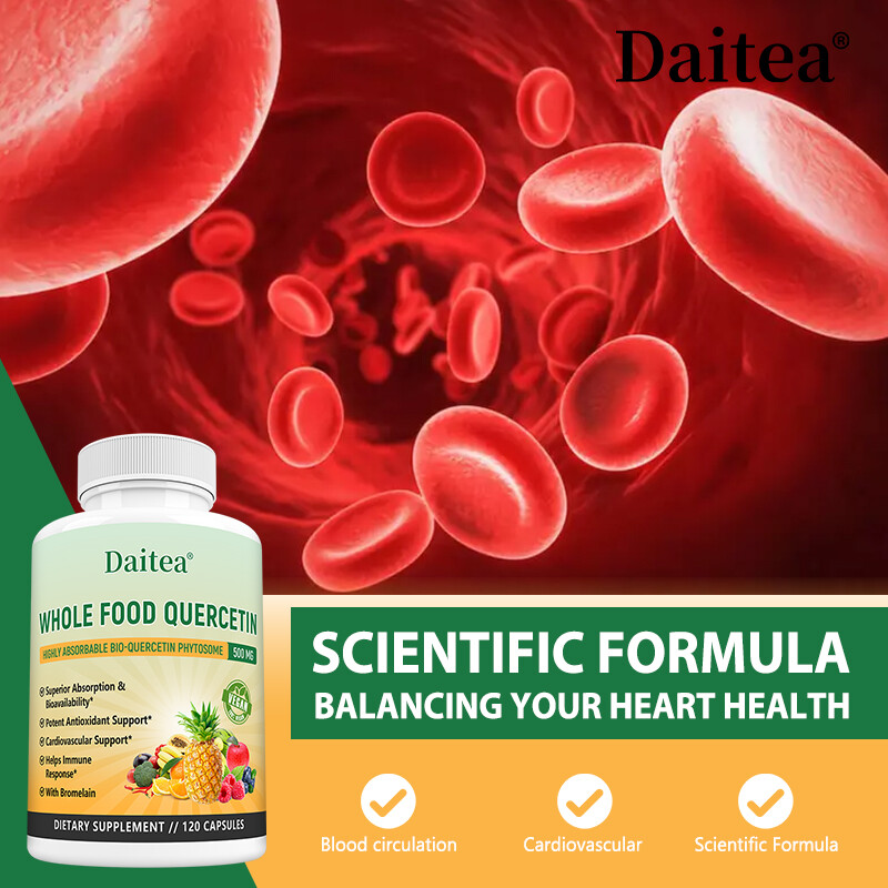 Quercetin 500Mg with Bromelain Whole Food Supplement Heart & Immune Support
