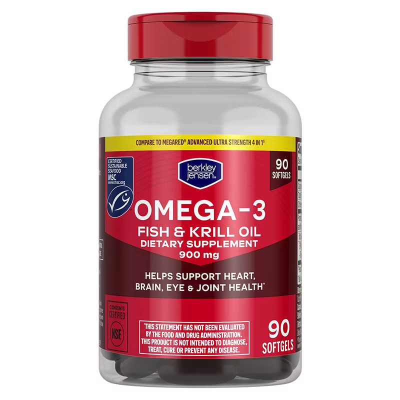 Omega 3 Fish + Krill Oil Softgels 90 Count 900mg EXP-08/27