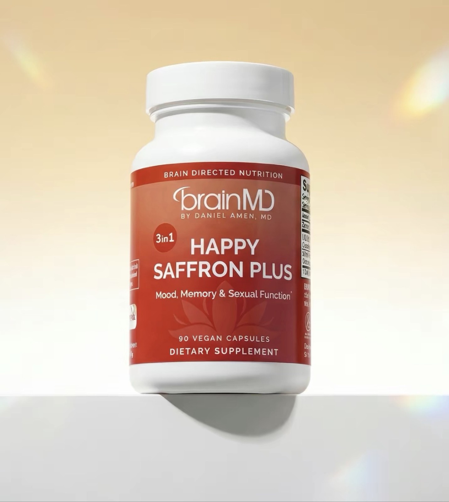 BrainMD Happy Saffron Plus Dr Daniel Amen 90 Vegan Capsules Mood Memory