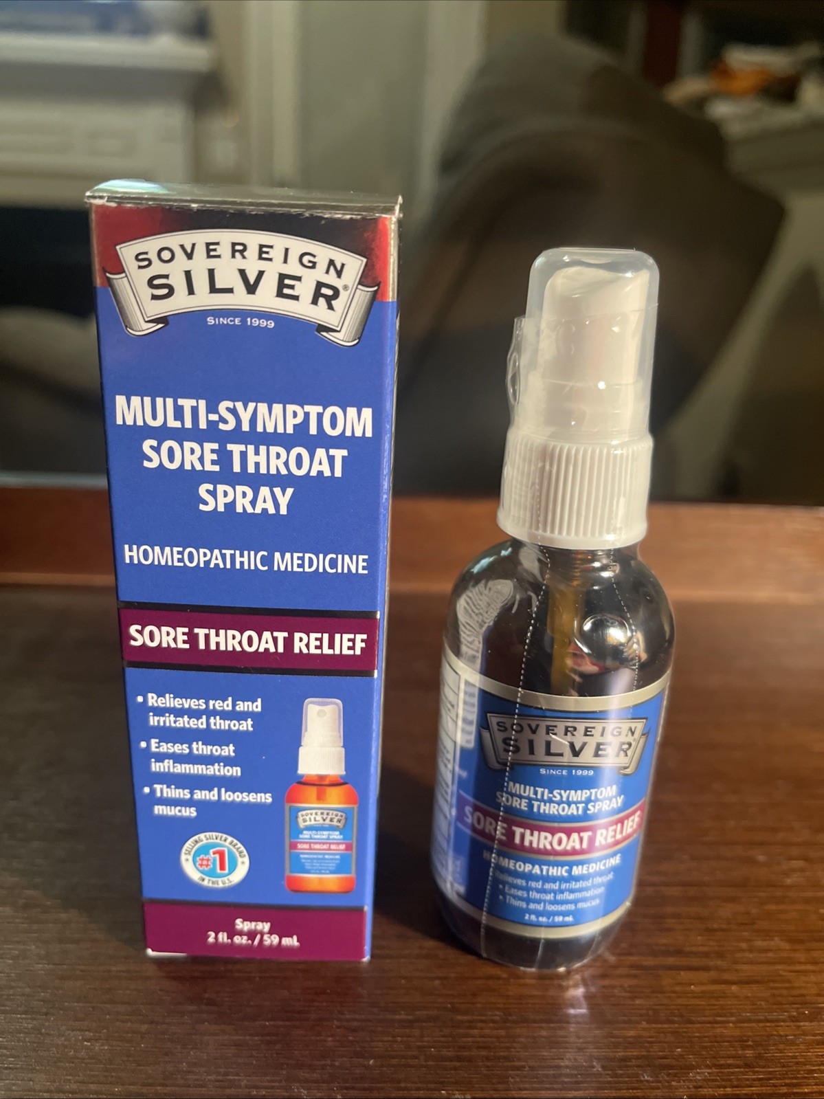 Sovereign Silver Multi-Symptom Sore Throat Spray 2 oz Homeopathic Medicine