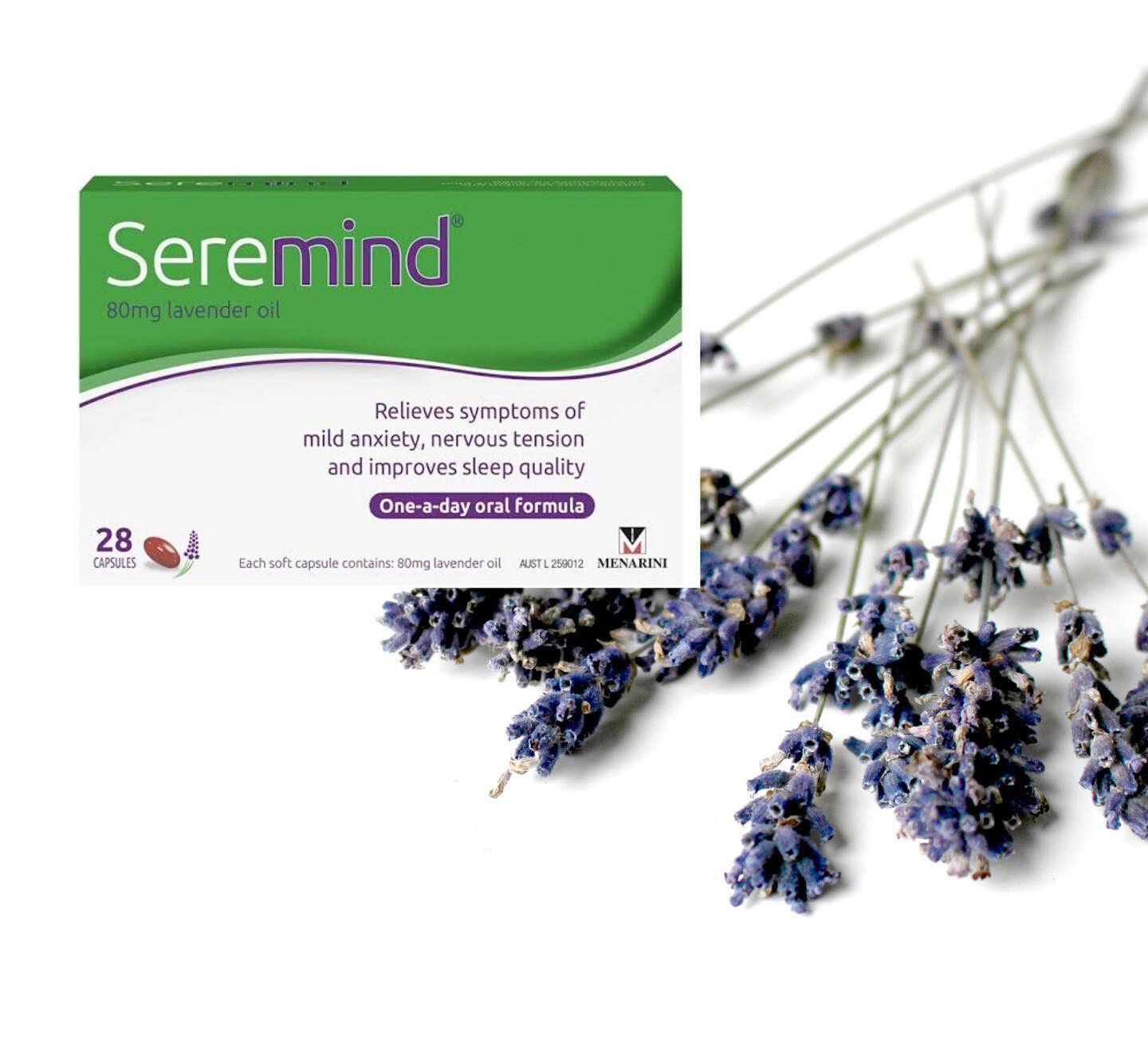 Seremind Lavender Oil 80mg Improves Sleep Relieves Anxiety Symptoms 28 Capsules