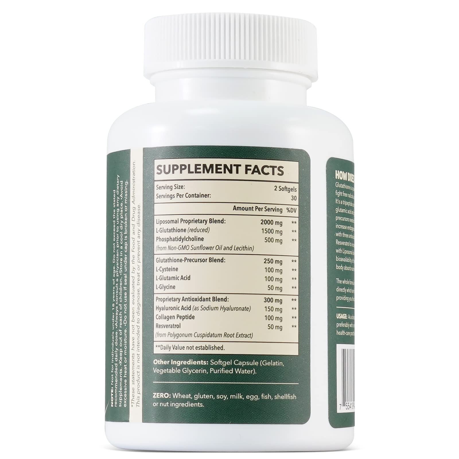 Liposomal Glutathione 2000 MG, Superior Absorption, 60 Count (Pack of 1)