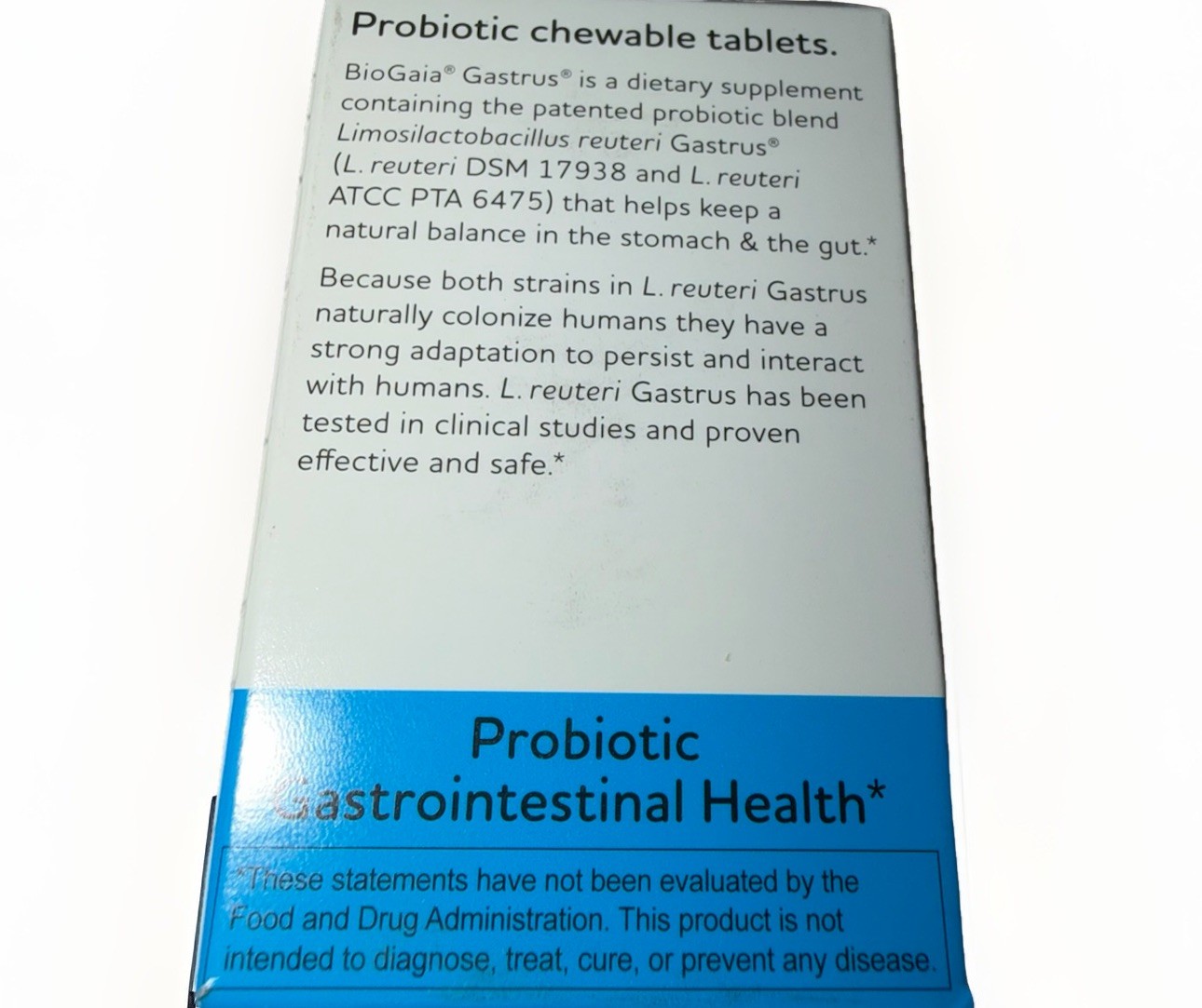 BioGaia Gastrus Probiotic, Gut Health, Dual Strain, 30 Chewable Tablets