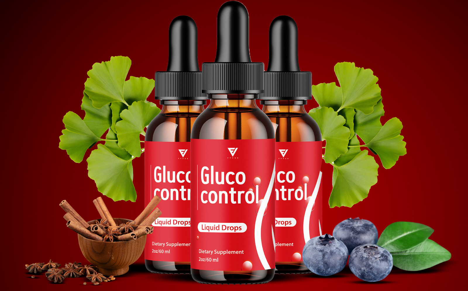 (5 Pack) Gluco Control Drops GlucoControl Glycogen Support Supplement (10oz)