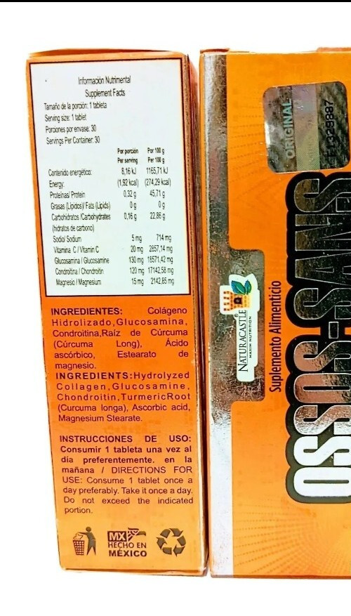 2 PACK HYDROLYZED COLLAG 30 TABS 700mg Colageno Hidrolizado Exp 2027 Up Ososans