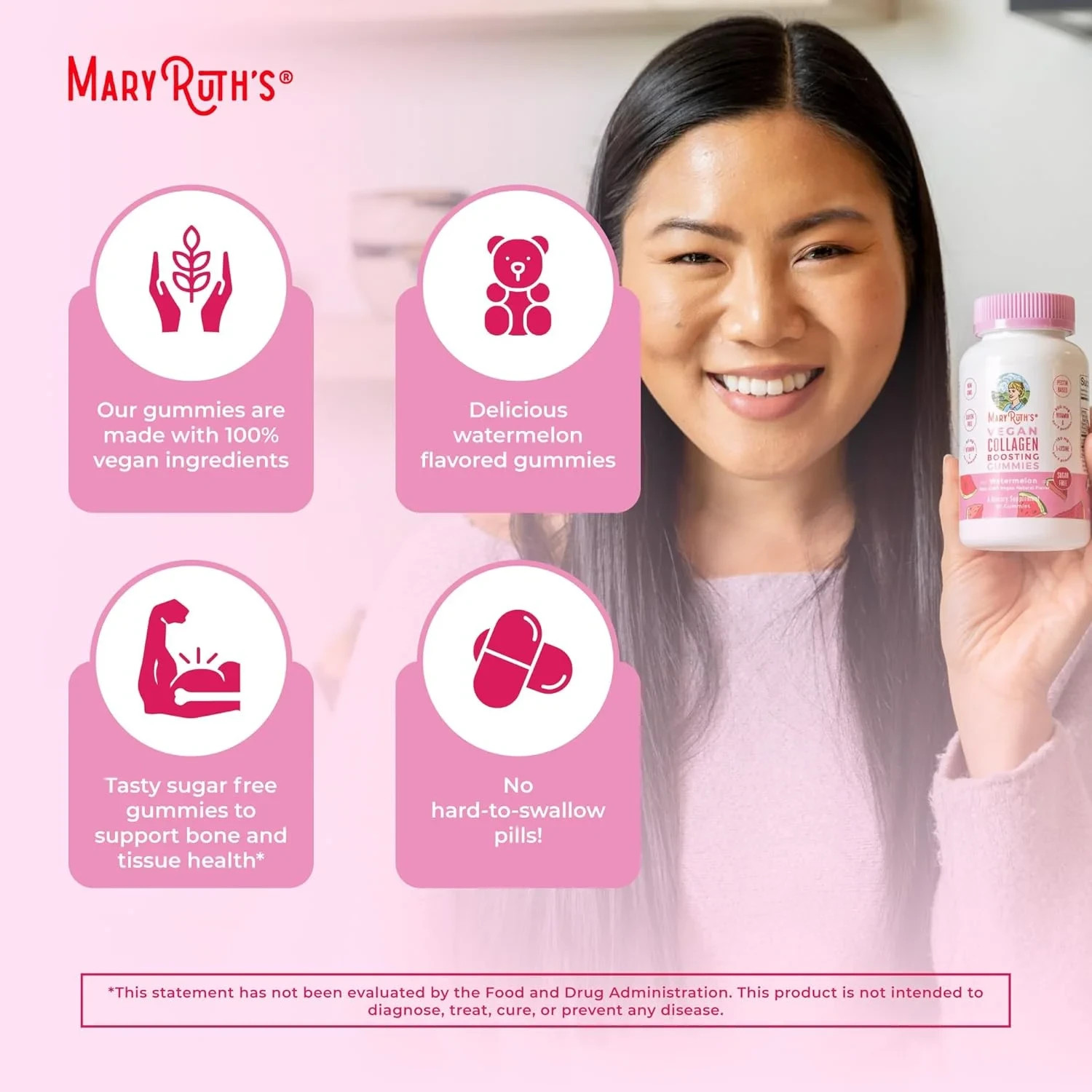 MaryRuth’s Vegan Collagen Boosting Gummies for Hair Skin & Nail Health