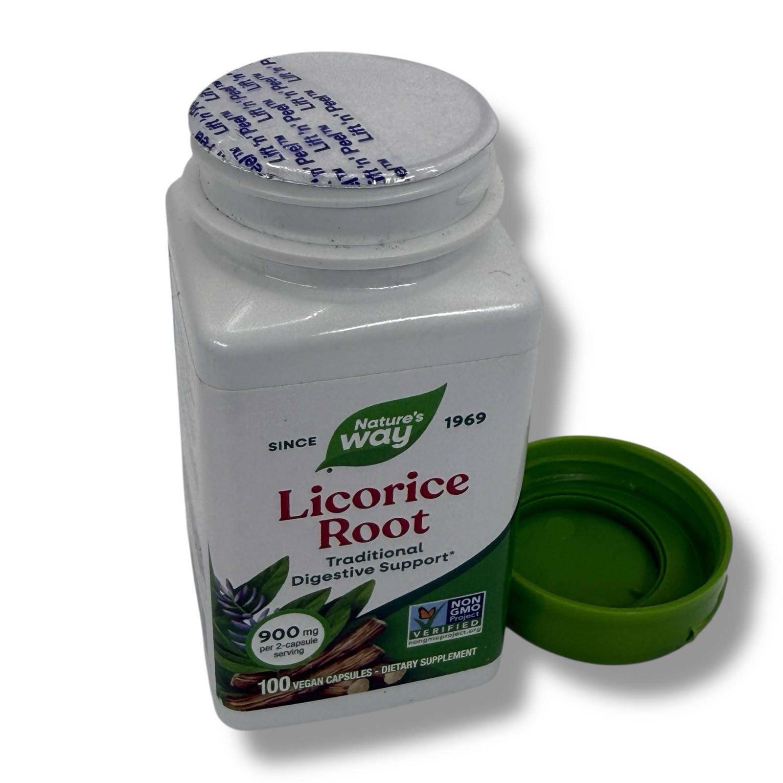 Natures Way Licorice Root Supplement 900mg per Serving Herbal Capsules EXP 03/30