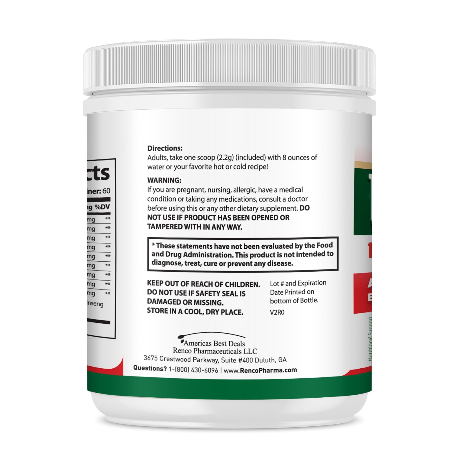 Organic Mushroom Powder For Energy, Focus & Immunity, Drink Mix- 60 Servings