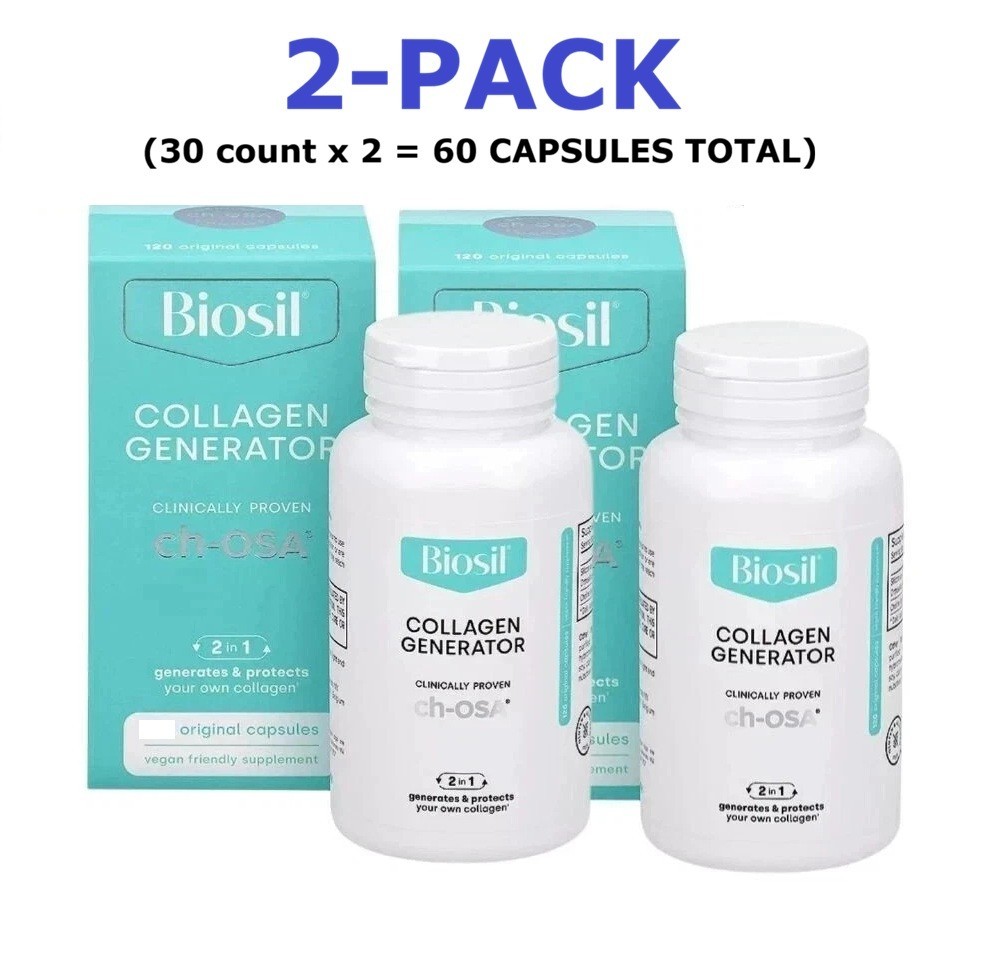 2-pack BIOSIL Collagen Generator for Hair Skin Nails Joints 30ct (x2) 4/26 #DL02