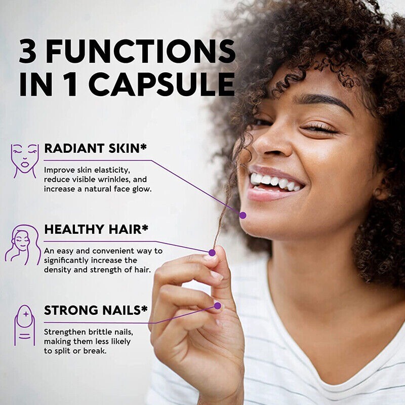 Hair Growth Supplement Strengthens and Repairs Hair 30 To 120 Capsules 04/2026