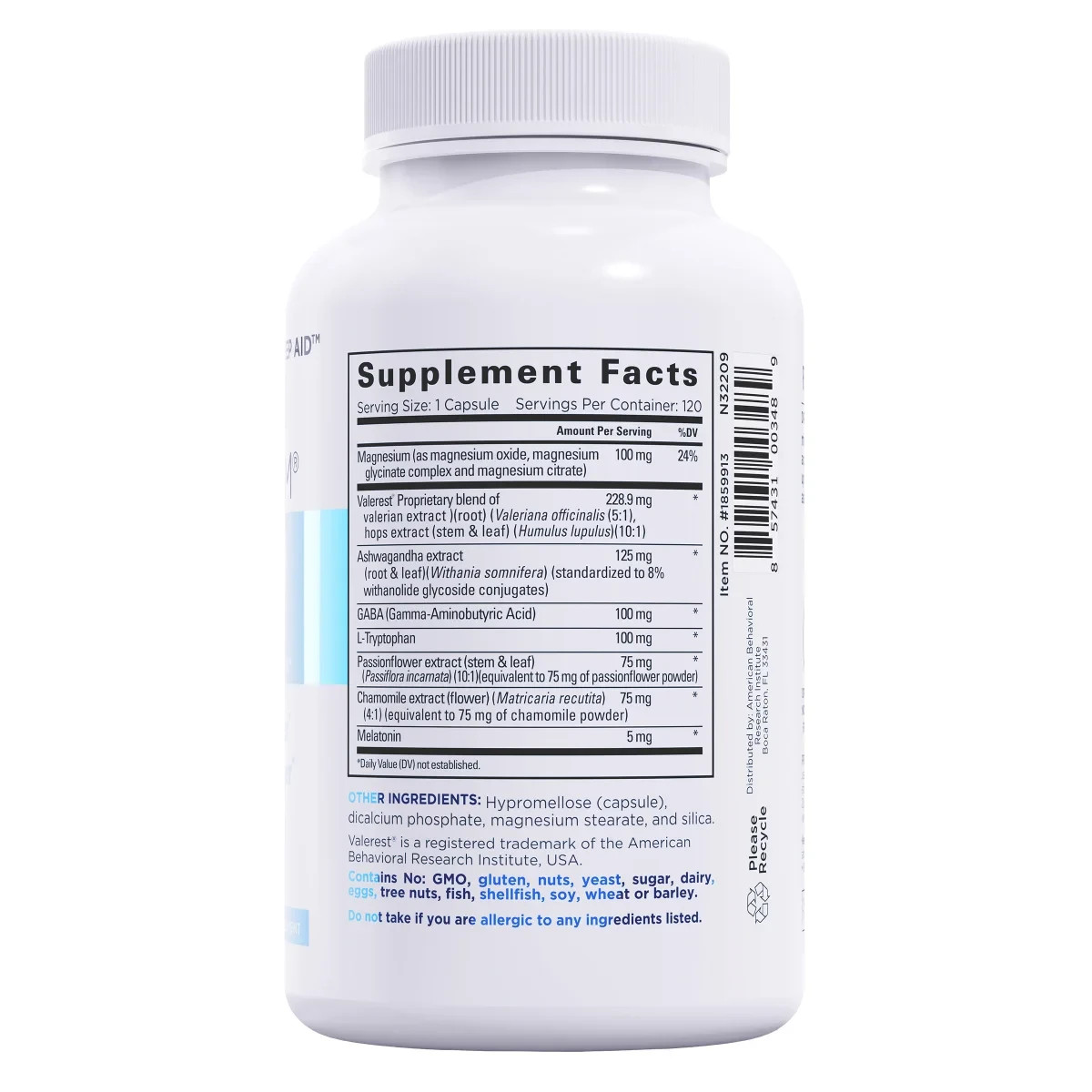 Relaxium Sleep Support 120 Vegan Capsules Melatonin Ashwagandha MADE IN USA