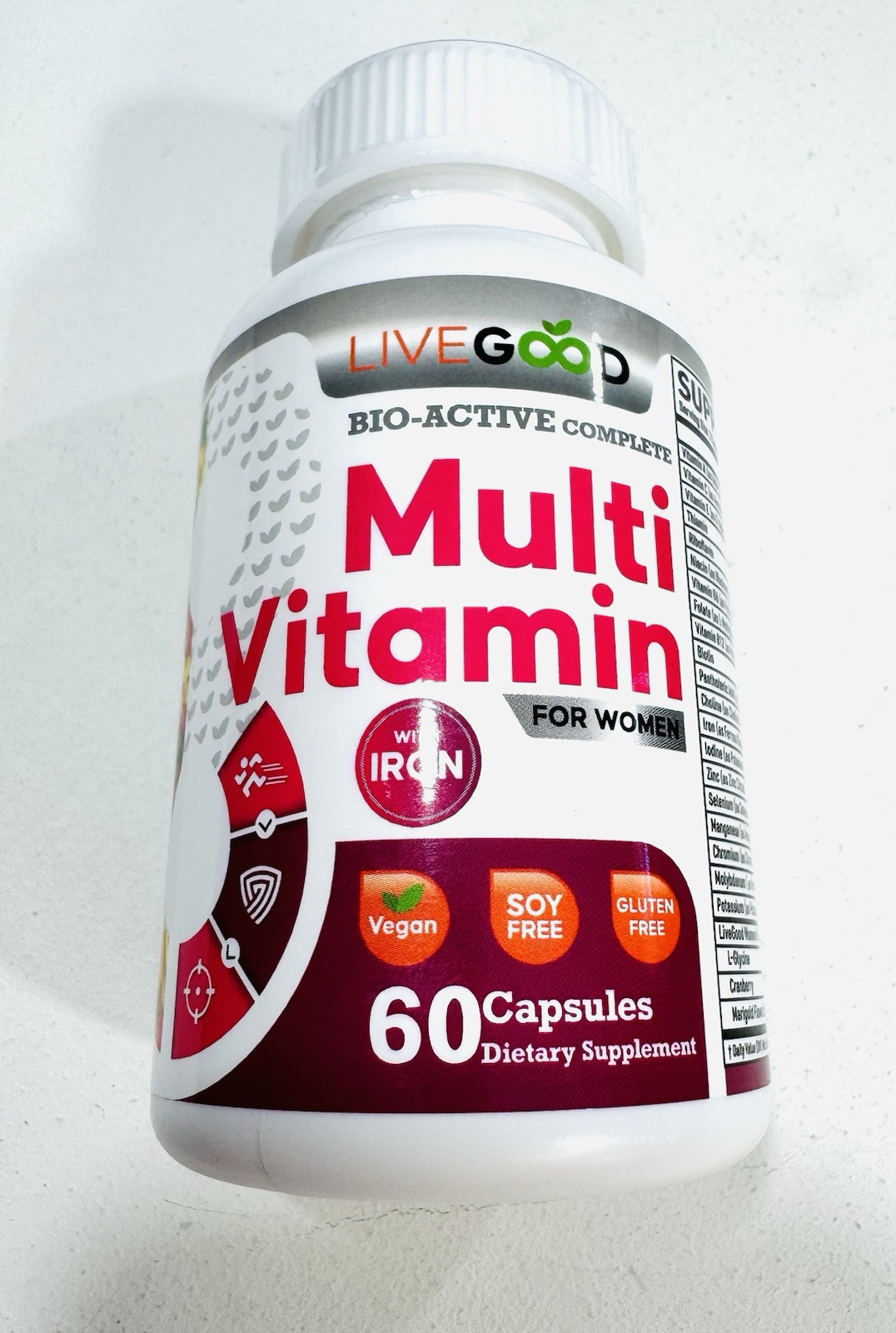 LIVEGOOD Bio-Active Complete Multi-Vitamin for Women with Iron 60 caps