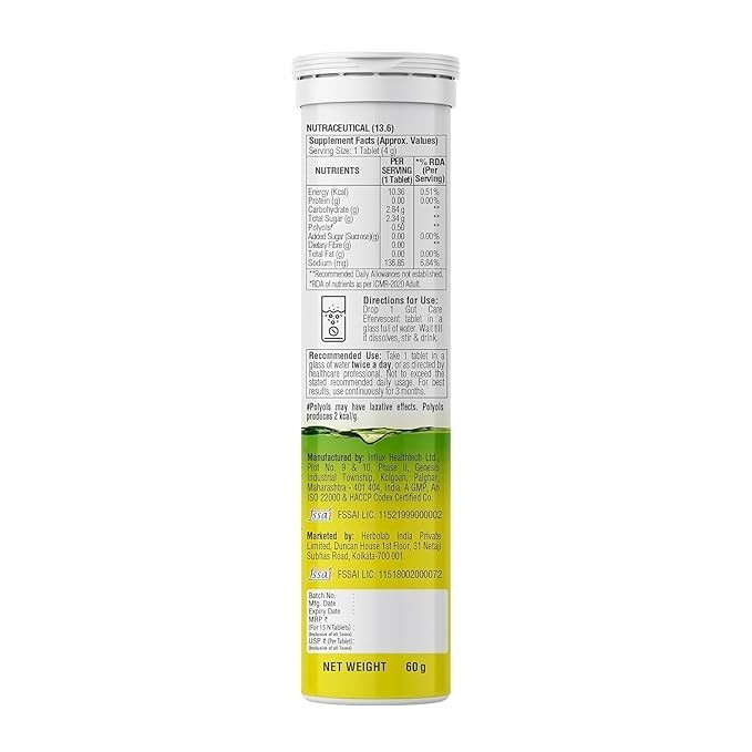 Dr. Vaidya’s Gut Care Effervescent Tablets Improves Digestion 15 Tablets.