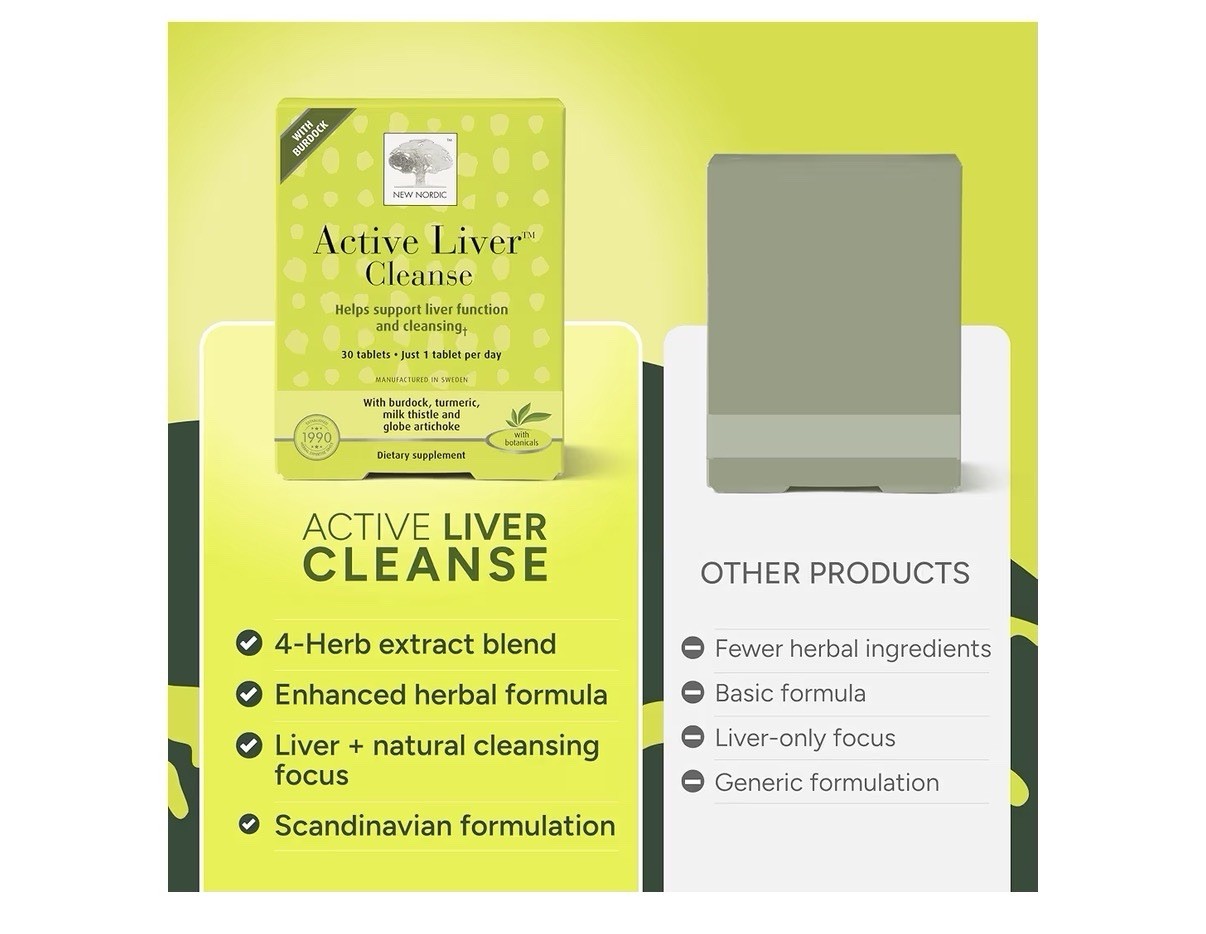 NEW NORDIC Active Liver Cleanse Liver Function And Cleansing 30 Day Supply