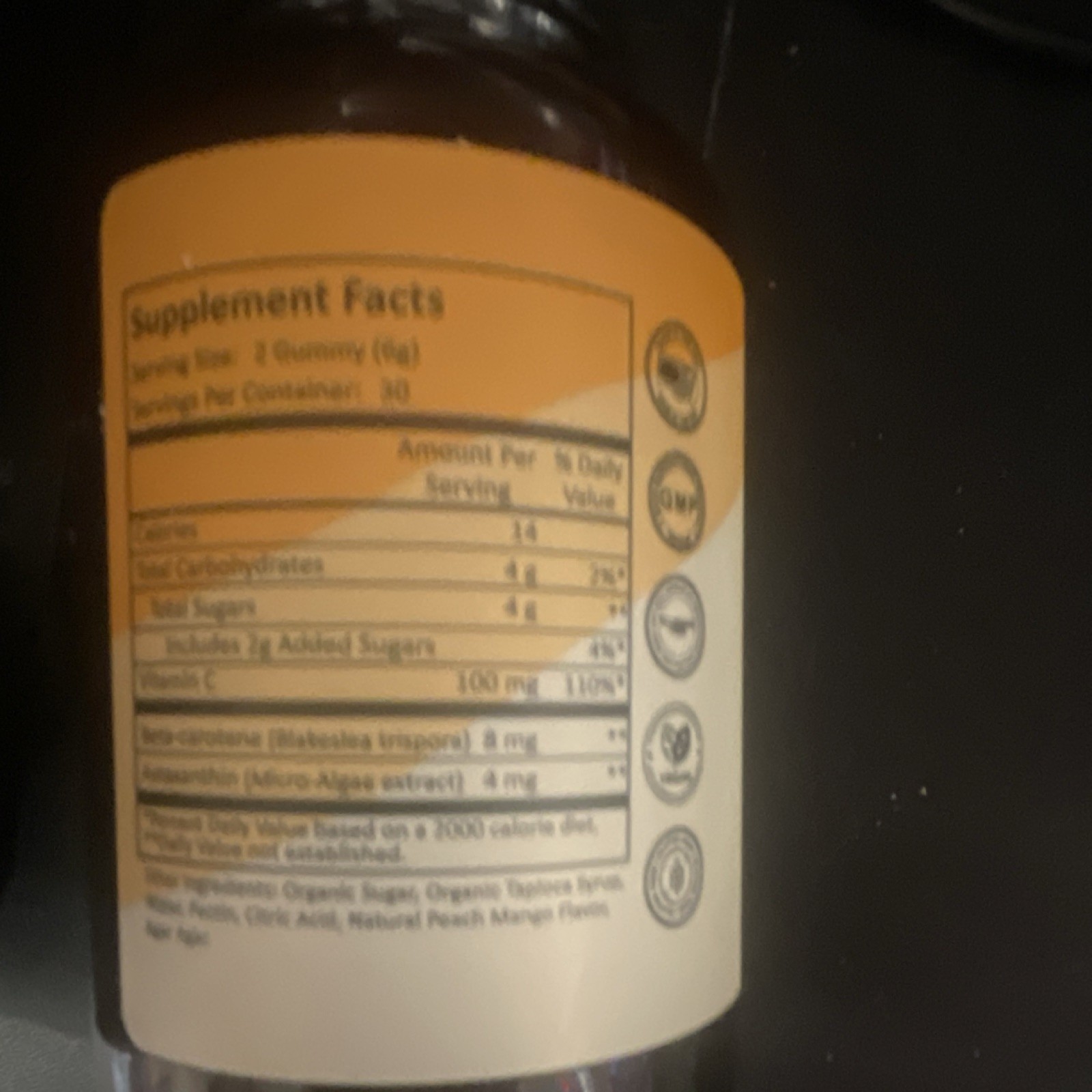 Bronze Bites Skin Tanning Gummy Dietary Supplement, Peach Mango, 60 Gummies