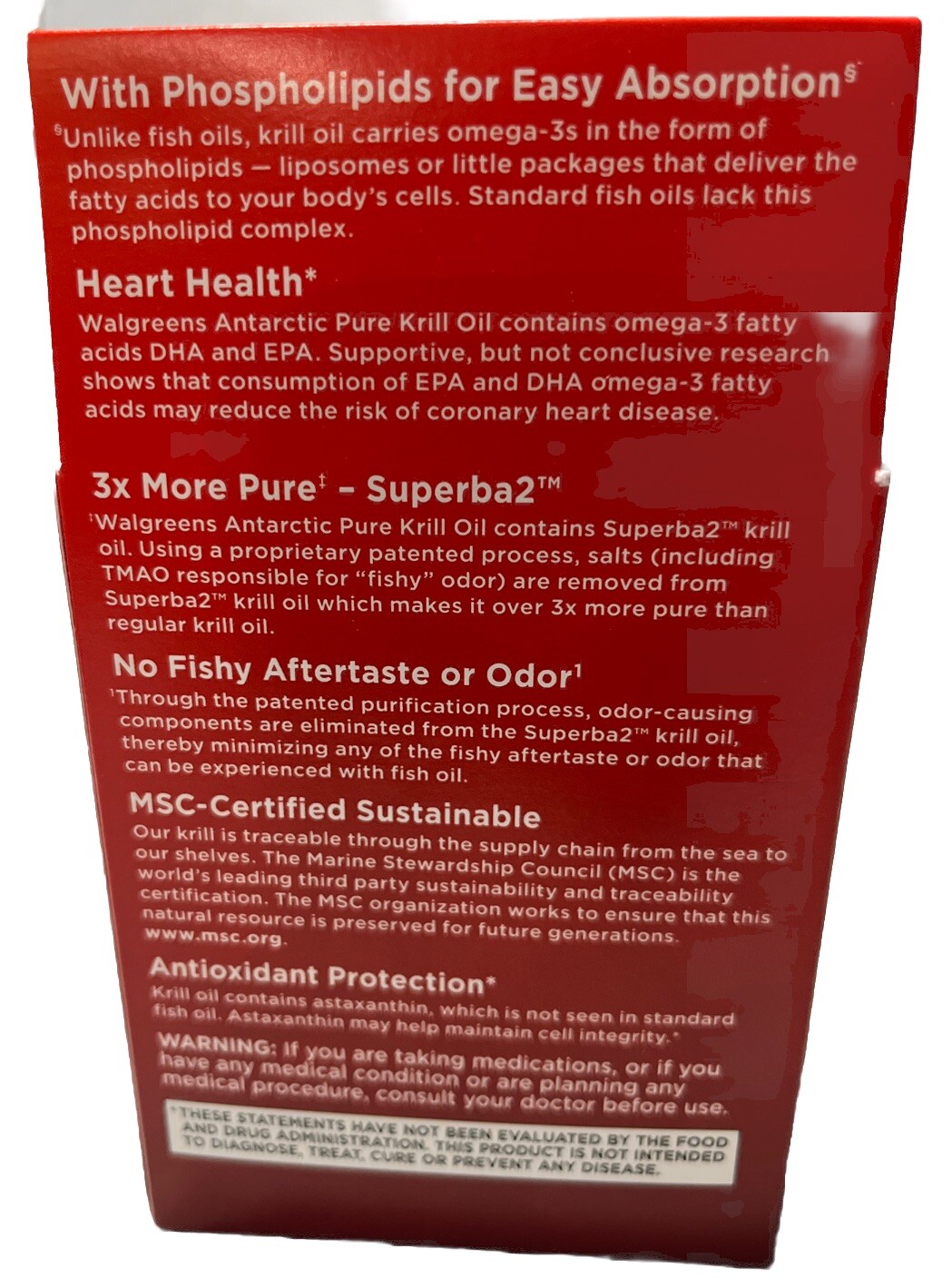 WALGREENS ANTARCTIC PURE KRILL OIL 500 Mg DIETARY SUPPLEMENT 40 SOFT GELS 1/2026
