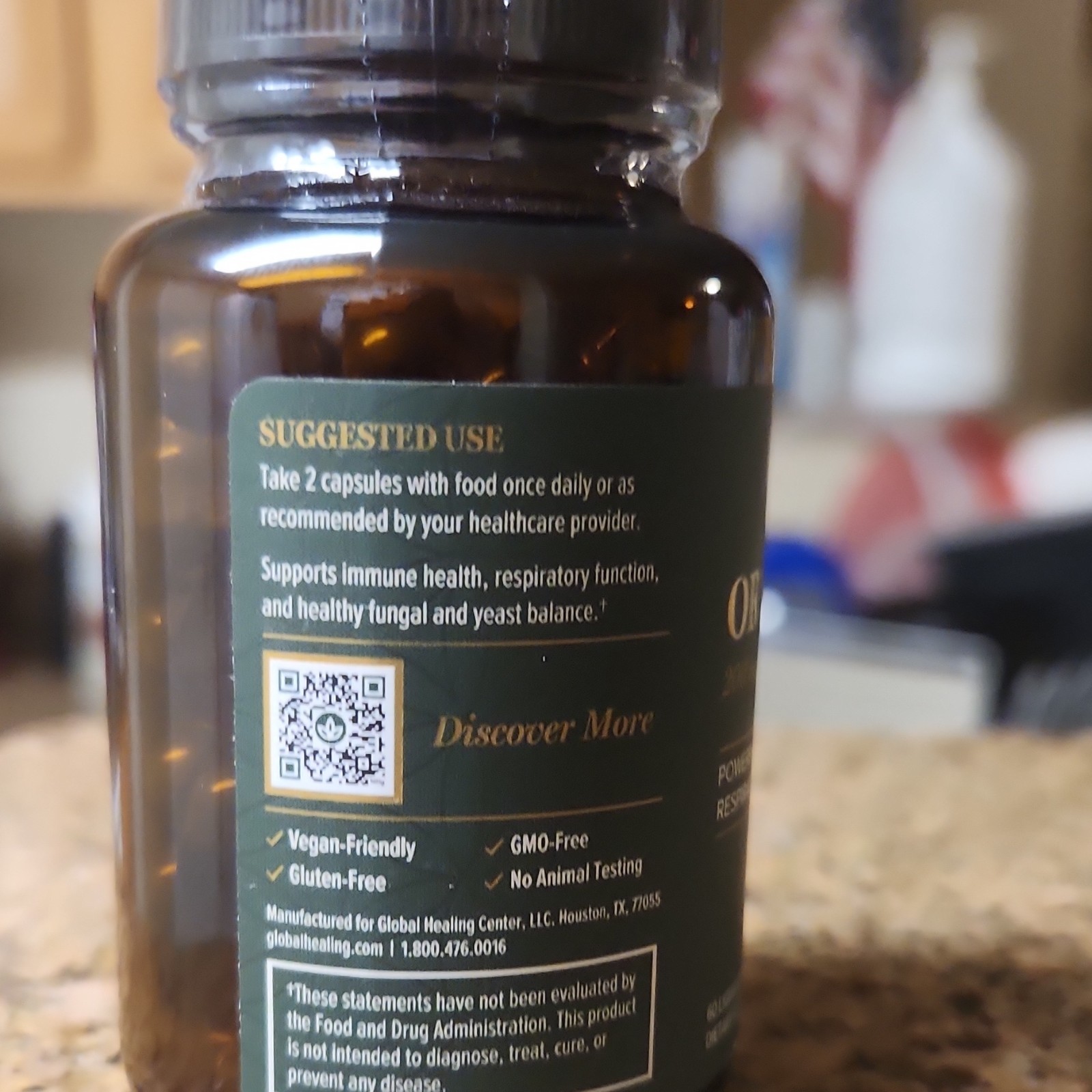 Global Healing Oregano Oil 200 mg Capsules 60 Ct Immune/Respiratory Vegan