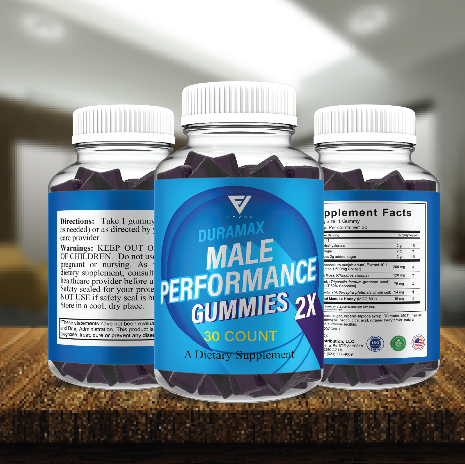 (2 Pack) Duremax Gummies Dure Max Performance Gummy Supplement (2 Month Supply)