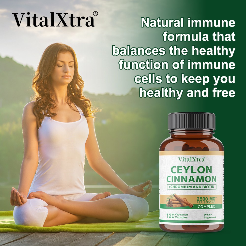 2500mg Ceylon Cinnamon,Chromium,Biotin 30~120Caps for Metabolic&Immune Support