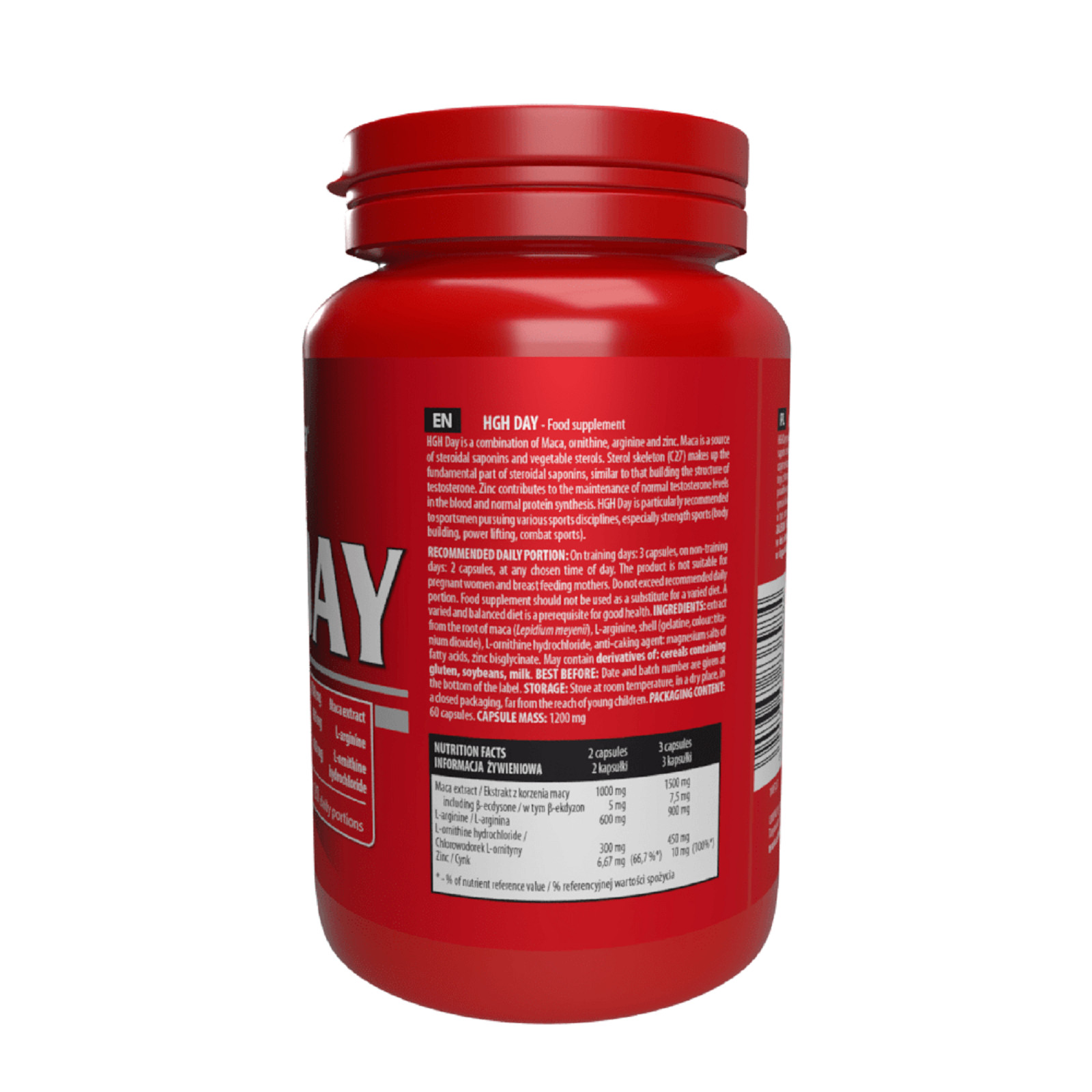 HGHNIGHT + HGHDAY – 60+60 Caps – Natural Muscle Building Testo Booster Endurance