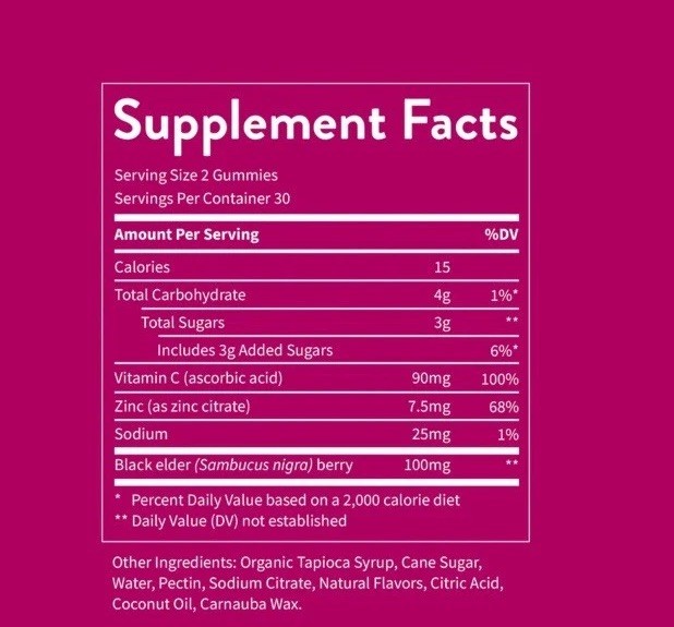 Wellpath Boost 3-in-1 Elderberry Immune Support Gummies Vit C Zinc 60 Veg