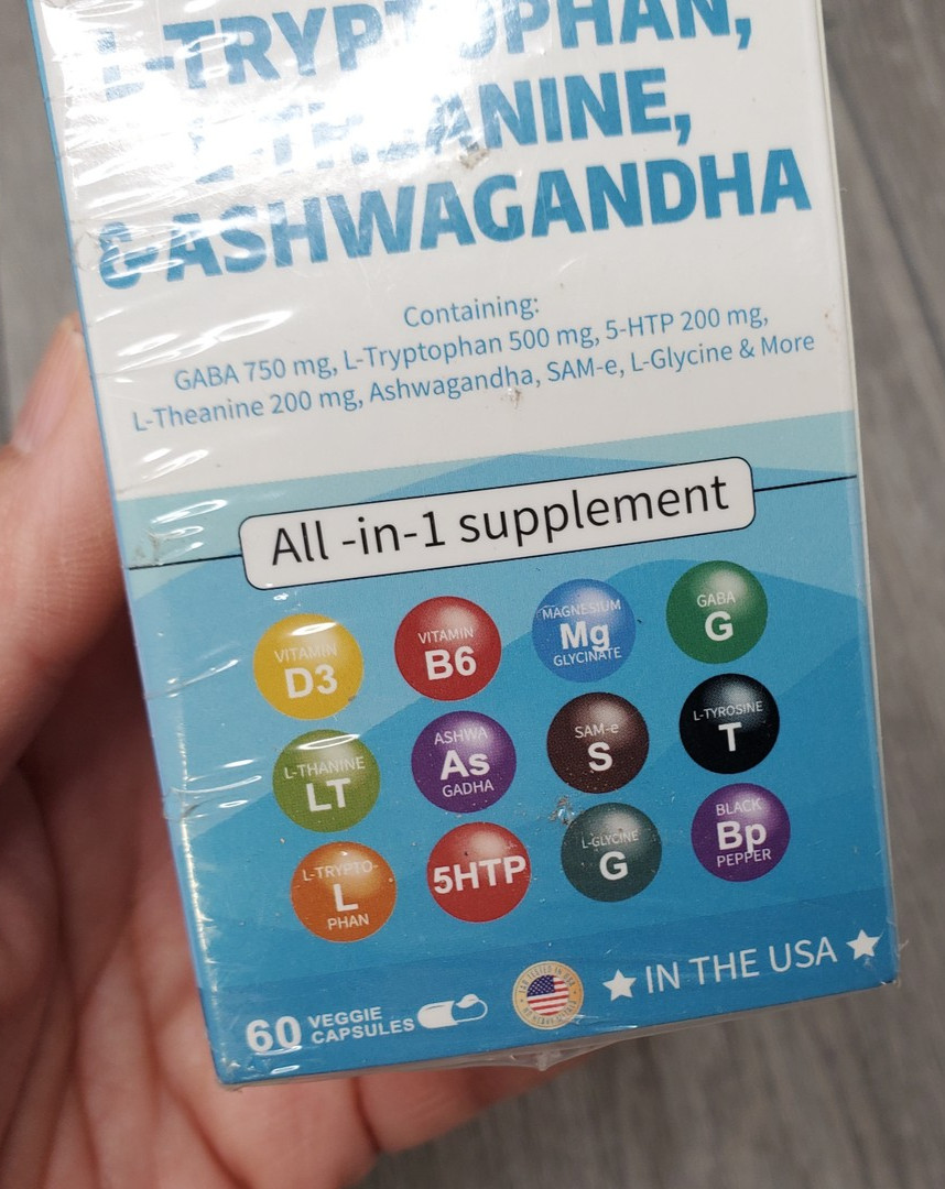 Dsvi 2pk GABA 5-HTP L-Tryptophan L-Theanine Ashwagandha 60 Caps per Sleep Mood