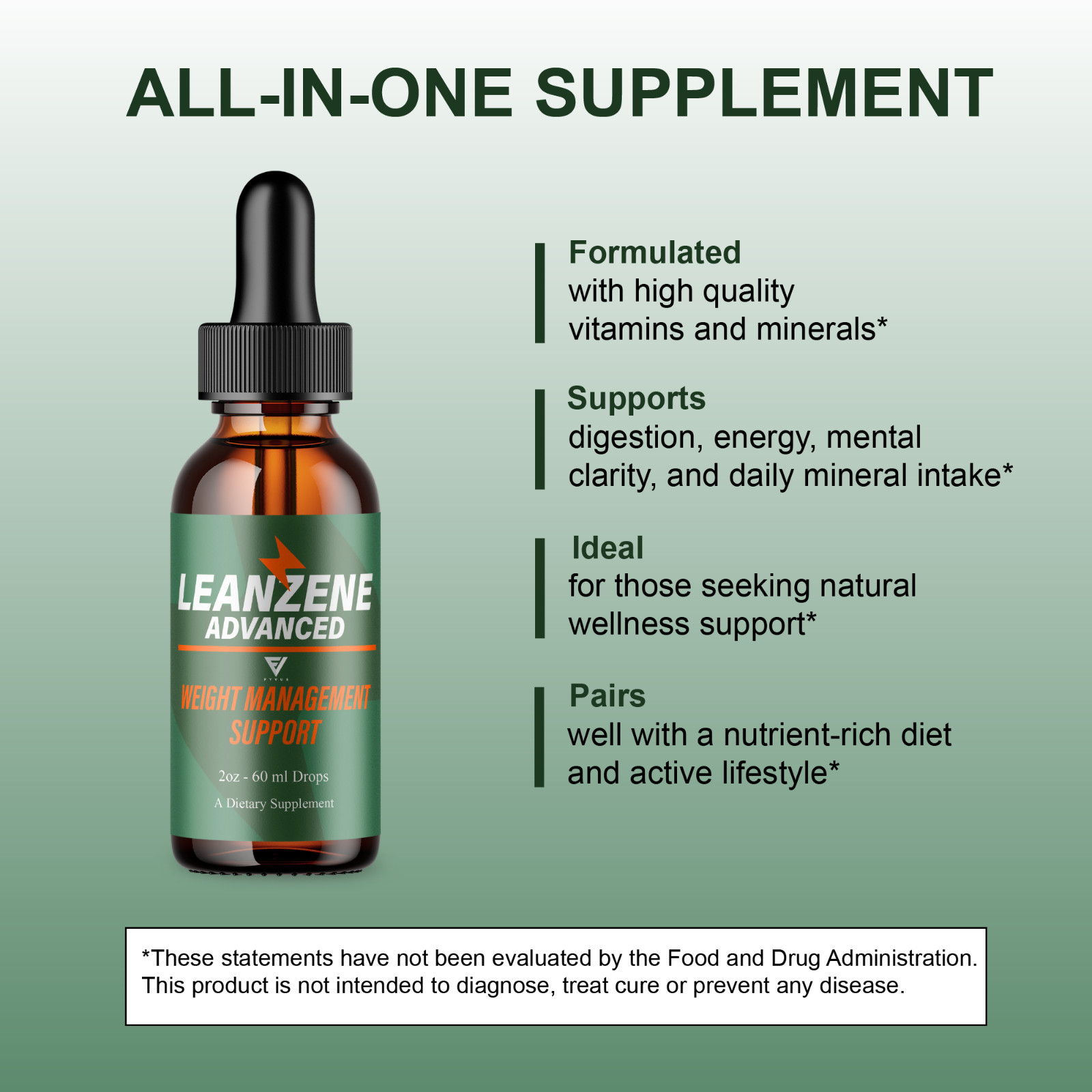 Leanzene Weight Management Support, Leanzene Advanced Drops (2oz)