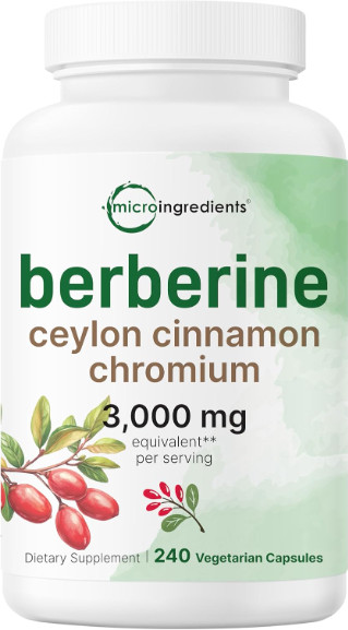 Premium Berberine with Ceylon Cinnamon 3000mg 240 Caps Heart Health & Immune