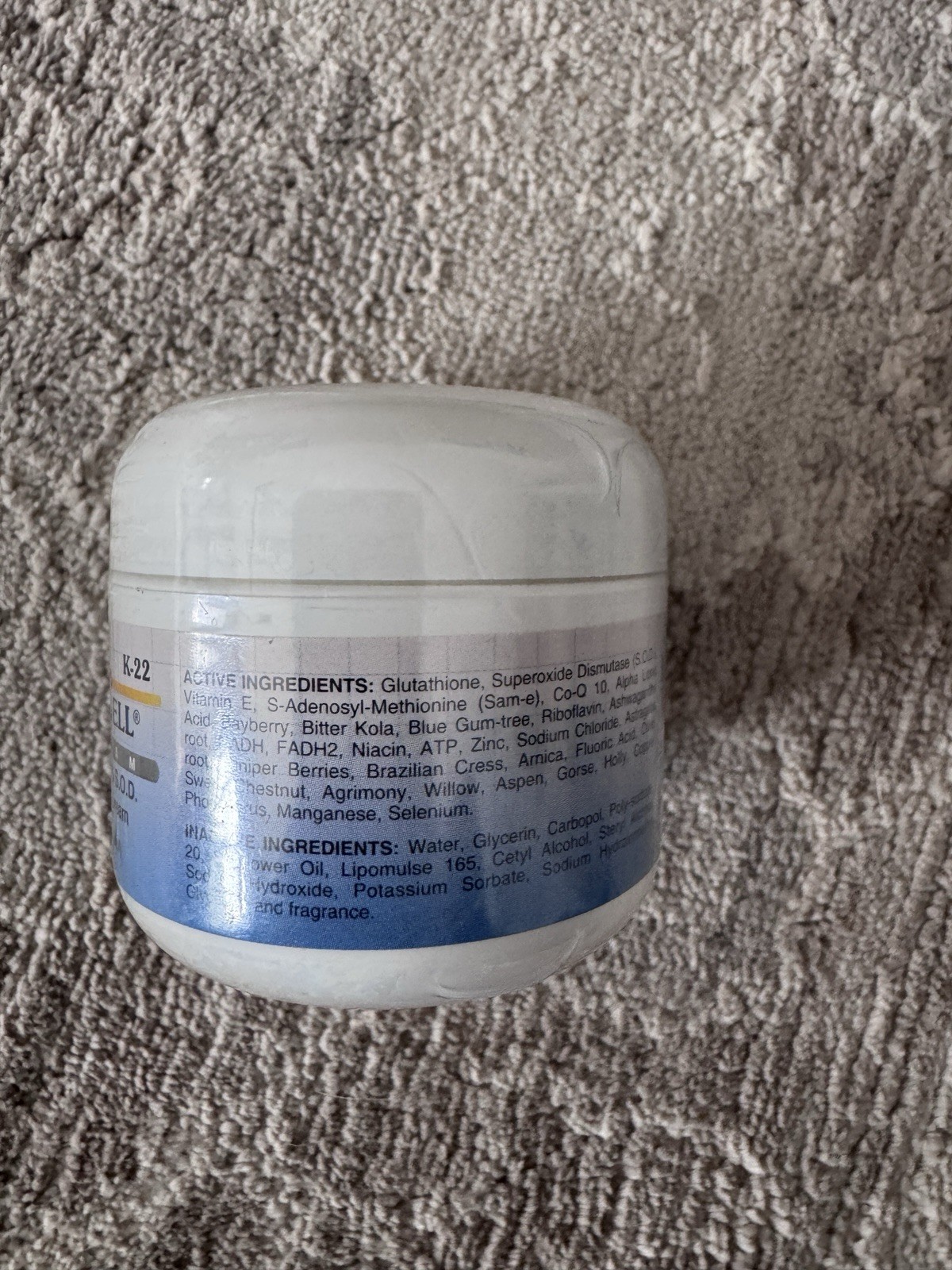 Oxicell K-22 2 oz, Glutathione Topical Cream To Protect Cells From Radicals NOS
