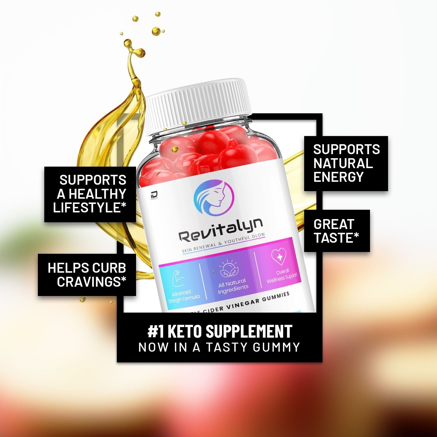 (1 Pack) Revitalyn ACV Gummies Supplement – Revitalyn ACV Gummy 1000MG