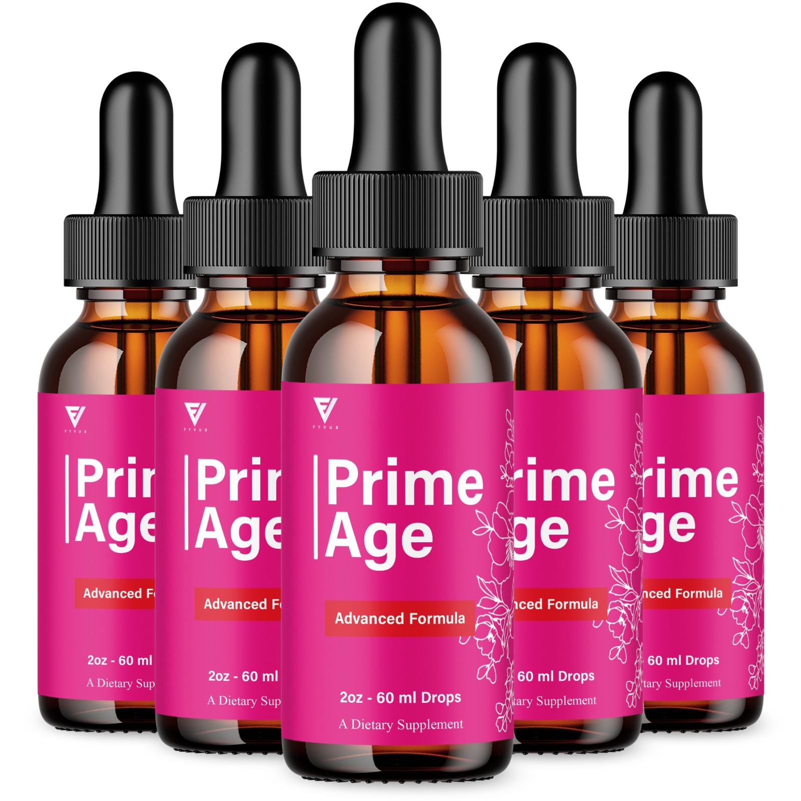 (5 Pack) Prime Age Advanced Wellness Drops, PrimeAge Liquid Supplement (10oz)