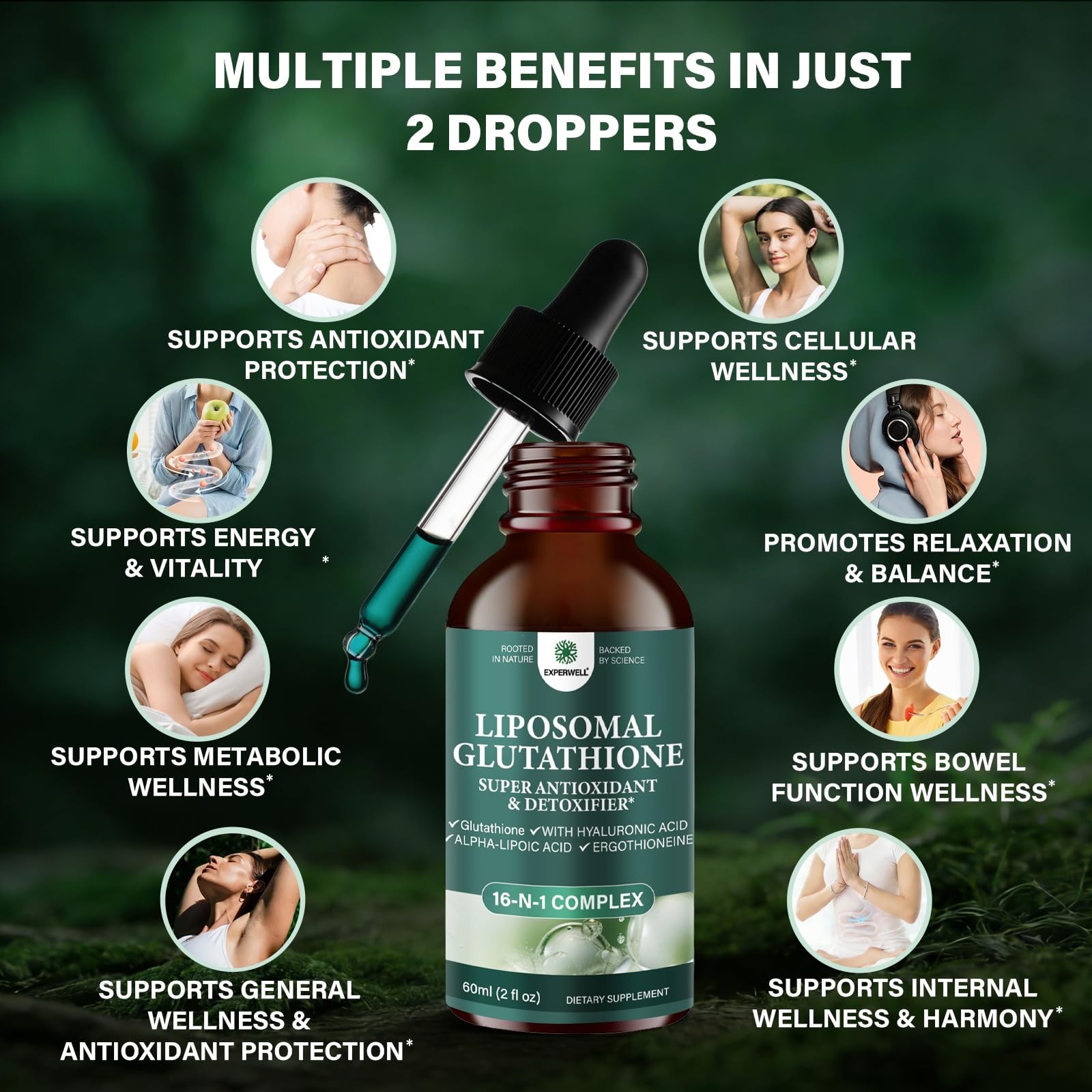 Liposomal Glutathione Liquid Drops 2000mg – 2 Fl Oz (Pack of 1)
