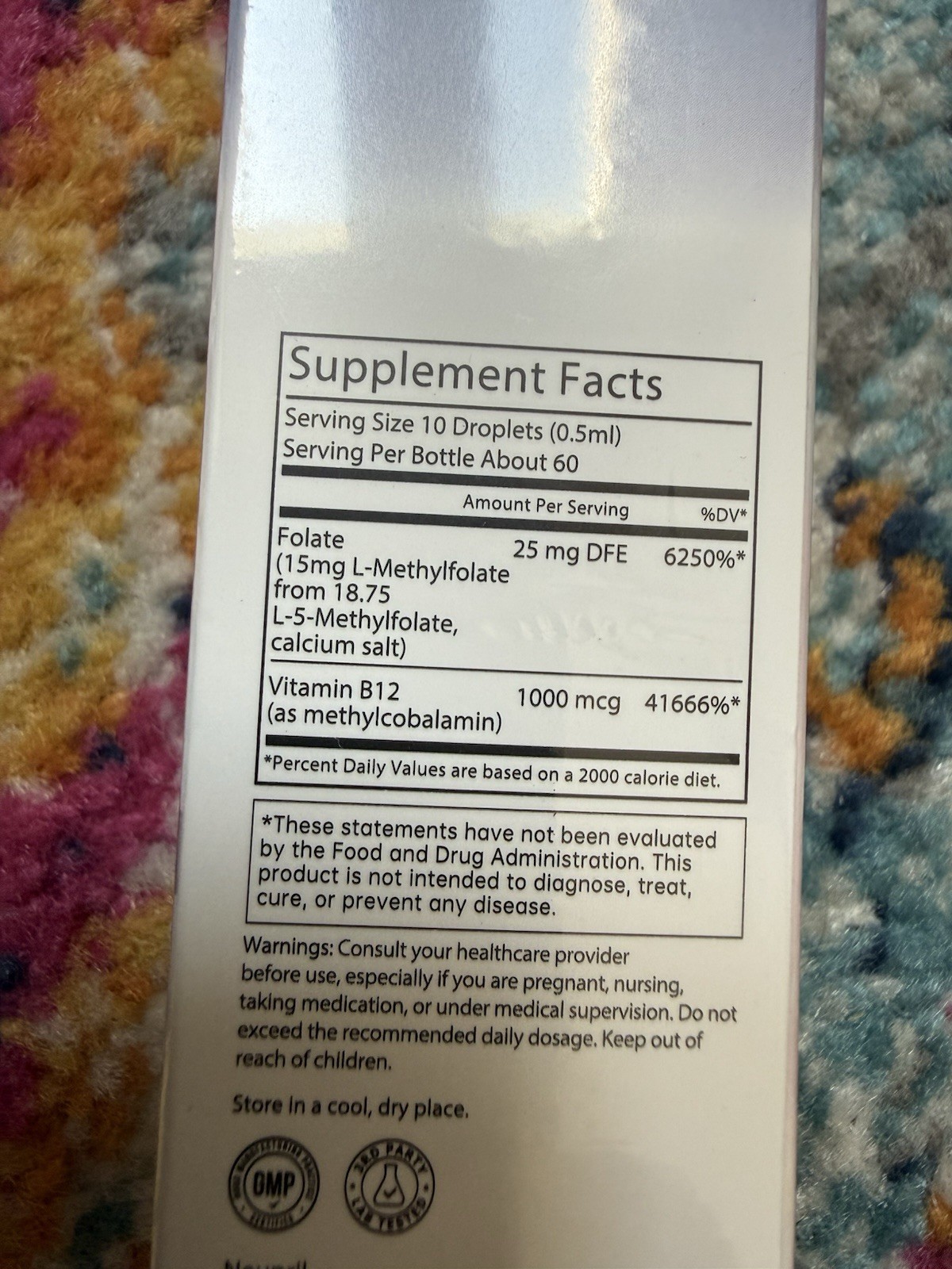Neupril L-Methylfolate + Methyl-B12 Liquid Drops 15 mg Berry 1 fl oz Exp 09/2027