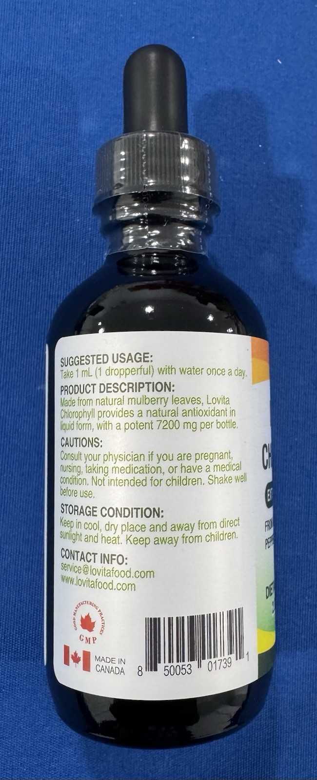 Lovita Chlorophyll Liquid Extra Strength Vegan Peppermint Drops 2 fl oz (60mL)