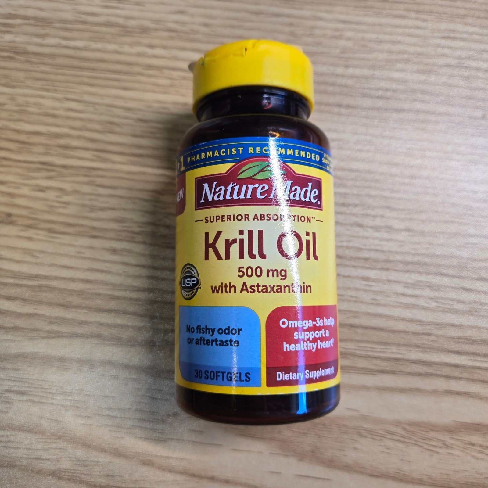 Nature Made Krill Oil 500 mg with Astaxanthin 30 Softgels Omega-3 Heart Health